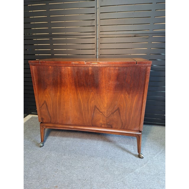 Mid-Century Modern Mid 20th Century Walnut Flip Top Server For Sale - Image 3 of 11