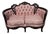 Vintage Victorian Carved Walnut Tufted Loveseat in Blush Jacquard For Sale