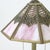 Antique Arts & Crafts 8 Panel Slag Glass Lamp in the Manner of Bradley & Hubbard with Filligree Shade having Stylized...