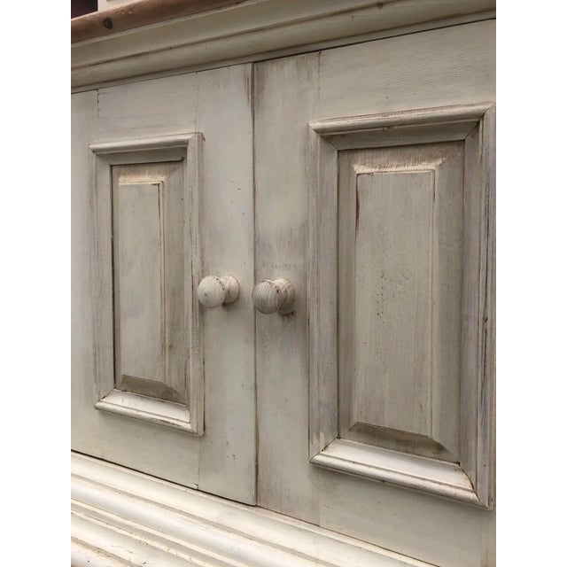 Mid 20th Century Vintage French Country Farmhouse Step Back Cupboard For Sale - Image 5 of 10