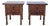 Pair of Spanish Rustic Solid Wood Bedside Tables, Mid-20th Century For Sale