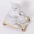 Delightful Italian sculpture of two white cats on a fancy pillow crafted in terra cotta, hand decorated and glazed for...