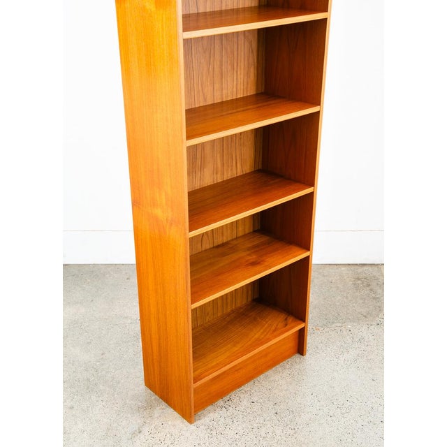 Wood 1960s Mid Century Danish Modern Bookshelf Tall Teak Wood Shelving 6 Shelf Compact 24" For Sale - Image 7 of 12