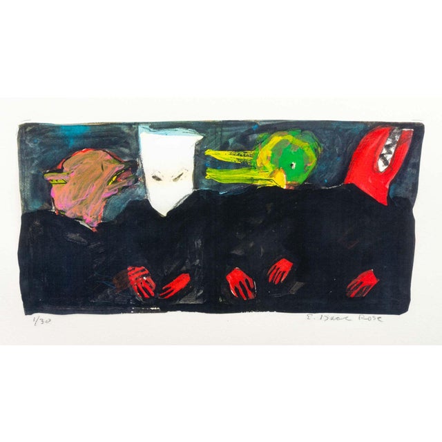 Edith Isaac Rose (American, 1929-2018), Four Figures, Offset Lithograph in Colors, signed in pencil lower right and...