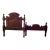 1870s Renaissance Revival Solid Walnut Headboard & Footboard Set | Architectural Salvage & Photography Prop For Sale