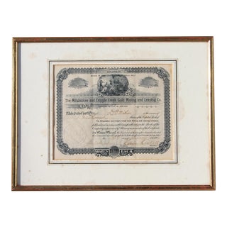 The Milwaukee and Cripple Creek Gold Mining and Leasing Company - Colorado 1896 For Sale