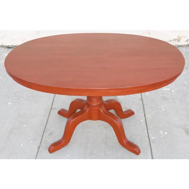 Regency Ellipse Painted Pedestal Table For Sale - Image 9 of 10