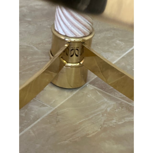 1990s Italian Horn Brass Coffee & End Tables Set with Heavy Glass Tops - Set of 3 For Sale - Image 11 of 13