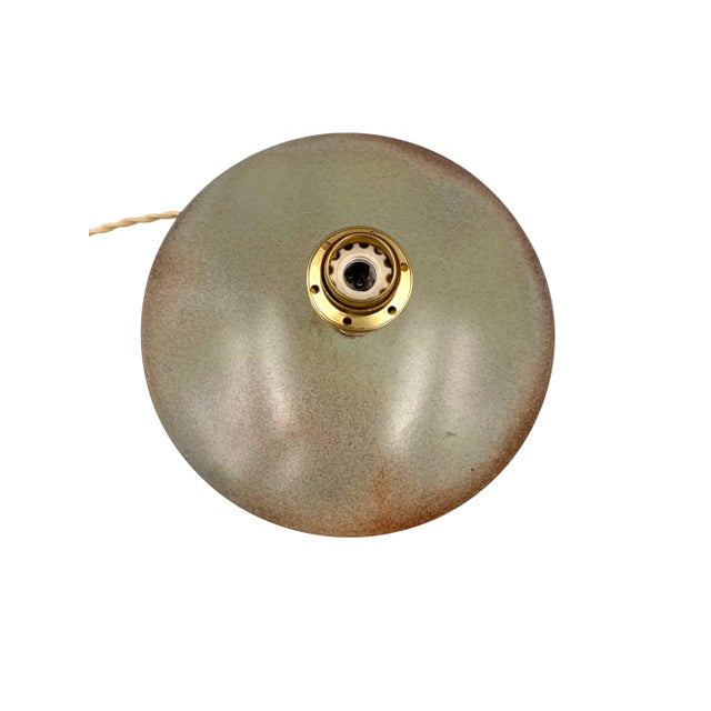 Mid-Century Modern Green Ceramic Lamp Base from Alain di Bin, France, 1960s For Sale - Image 14 of 17