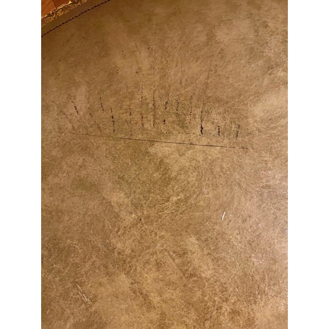 Mid 20th Century Vintage Mid-Century French Provincial Oval Coffee Table With Tooled Leather Top For Sale - Image 5 of 7