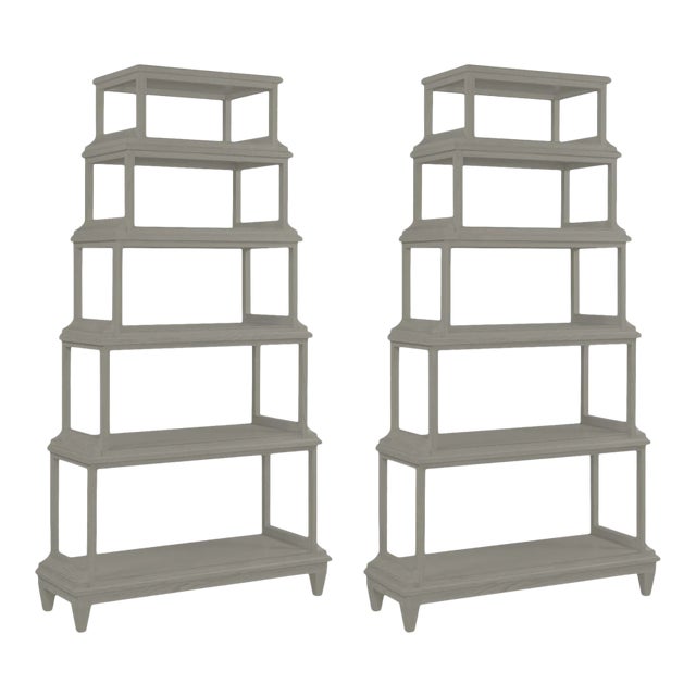 Jules Etagere in Chelsea Gray - a Pair For Sale