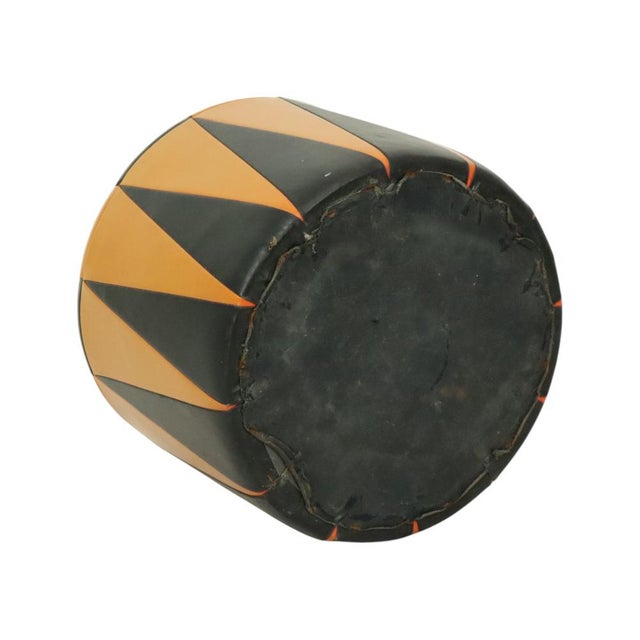 Vintage Round Pouf in Faux Leather, 1960s For Sale - Image 4 of 14