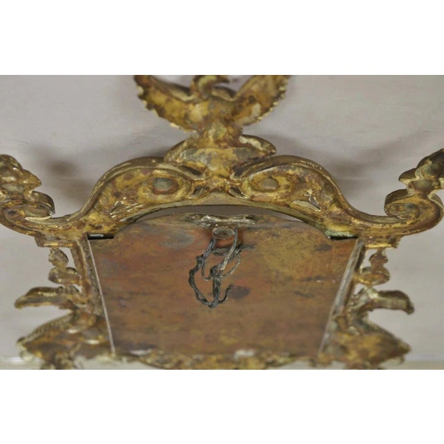 Gold Antique French Regency Style Cast Brass Bronze Figural Eagle Photo Picture Frame For Sale - Image 8 of 10