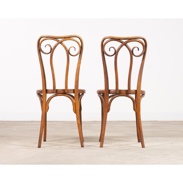 Pair of J & J Kohn Thonet Bentwood Cane Viennese Café Chairs For Sale - Image 17 of 17
