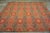 Victorian 1870s Red Octagonal Geometric Antique American Ingrain Carpet 7'7" X 9'6" Flatweave Wool Rug For Sale - Image 3 of 15