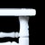 A pair of white faux bamboo double tier side tables with smoked glass tops and cane lower shelves, giving two levels of...