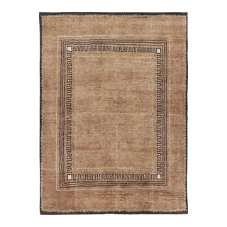 Contemporary Art Deco Style Wool Rug in Brown Hues by Rug & Kilim, India For Sale