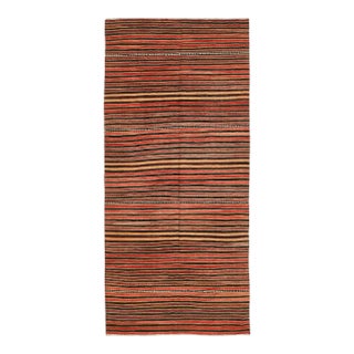 Mid 20th Century Vintage Striped Kilim Rug For Sale