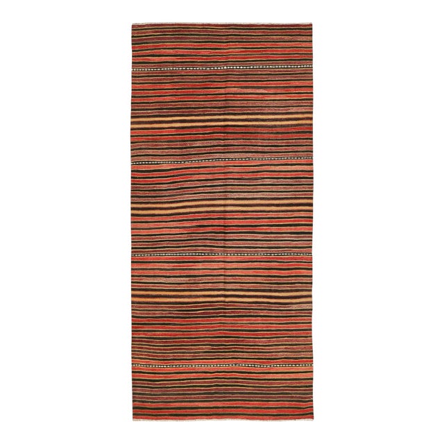 Mid 20th Century Vintage Striped Kilim Rug For Sale