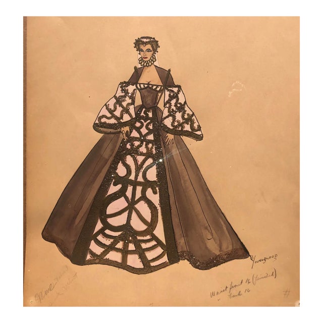 1960s Larry Youngblood Mardi Gras Gown Design For Sale