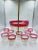 Ruby Red Diamond Point Mid-Century Party Set ~ A complete and matching party set like one is truly rare and a revelation....