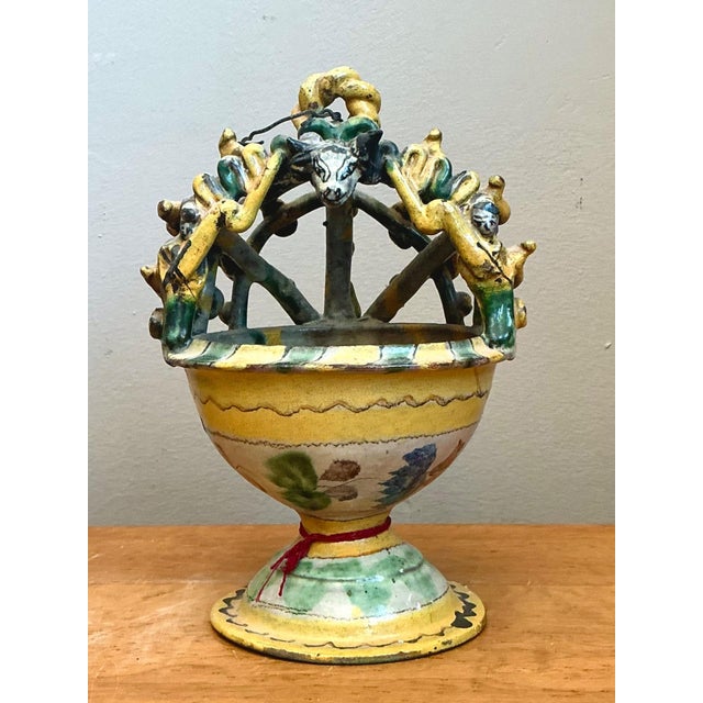 Tribal Vintage Polychromed Ceramic Incensario For Sale - Image 3 of 14