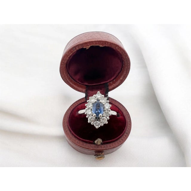 Contemporary 1970s Gold Sapphire Diamond Ring, Size For Sale - Image 3 of 5