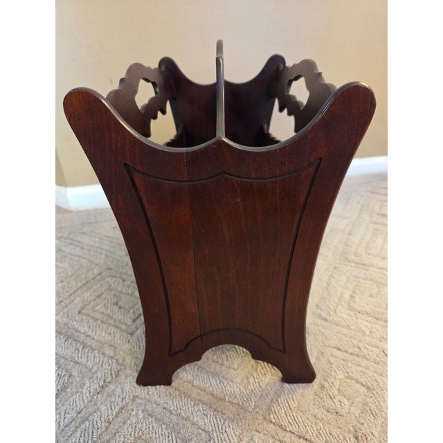 Vintage Wood Magazine Rack For Sale - Image 9 of 9
