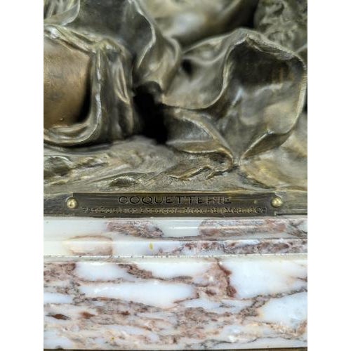 Illuminated Fountain with a Spelter and Marble Figure For Sale - Image 3 of 12