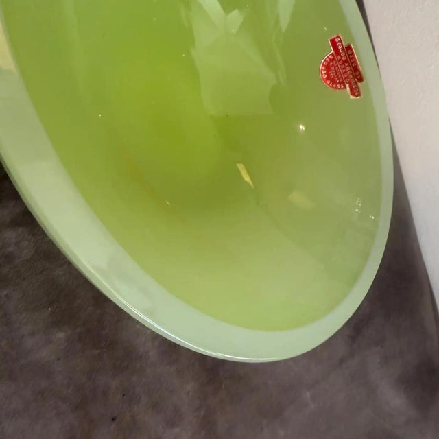1960s MId-Century Modern Green Murano Glass Oval Bowl by Archimede Seguso For Sale - Image 12 of 14