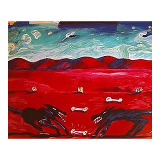 1980s Carlos Almaraz Greed, 1989 Rare Hand Printed Silkscreen Print For Sale