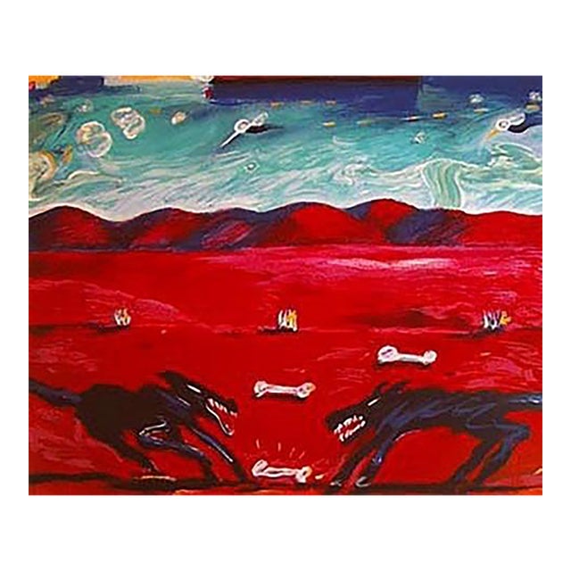 1980s Carlos Almaraz Greed, 1989 Rare Hand Printed Silkscreen Print For Sale