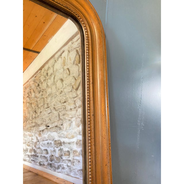 Louis Philippe Mirror in Stuccoed and Gilded Wood For Sale - Image 5 of 7