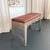 1940s Custom Industrial Brushed Steel and Leather Bench For Sale - Image 9 of 9