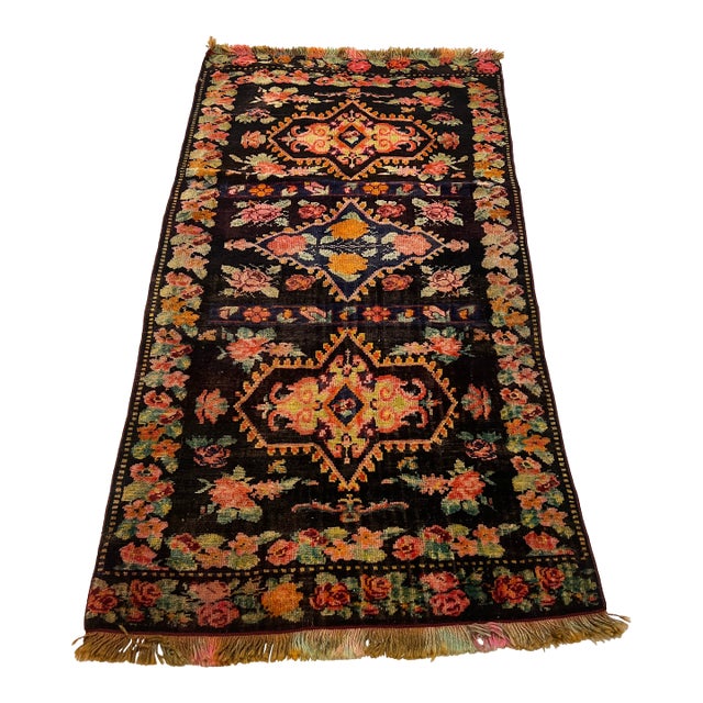 Antique Rose Pattern Armenian Rug For Sale