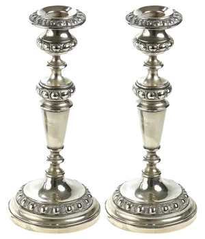 Early 20th Century Silver Plated Candleholders, 1900s, Set of 2