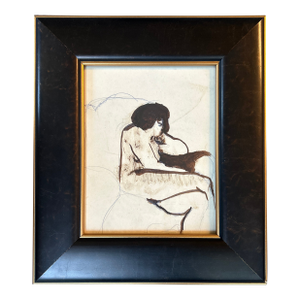1970’s Original Abstract Expressionist Female Nude Figure Painting