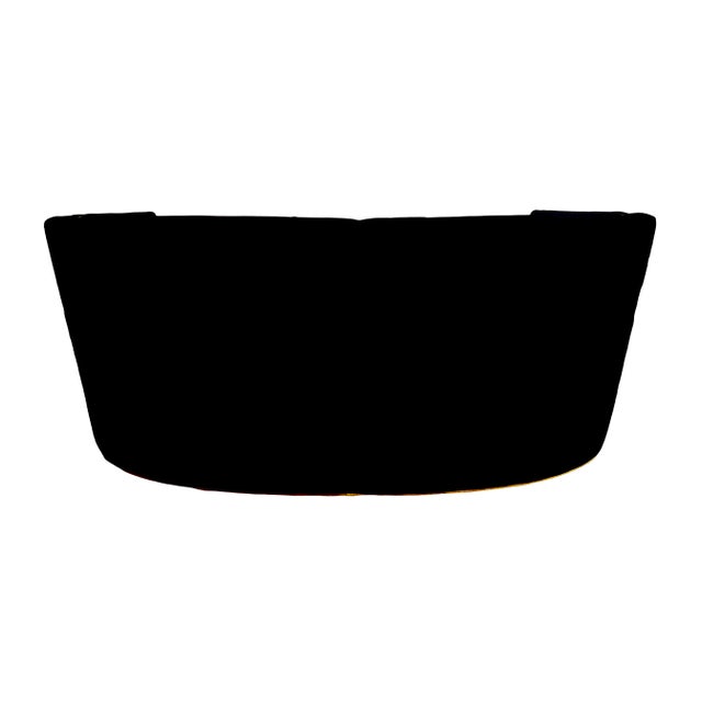 Custom Curved Black Mohair Sofa With Contrast Piping by Danny Cannon Custom Upholstery For Sale - Image 4 of 4