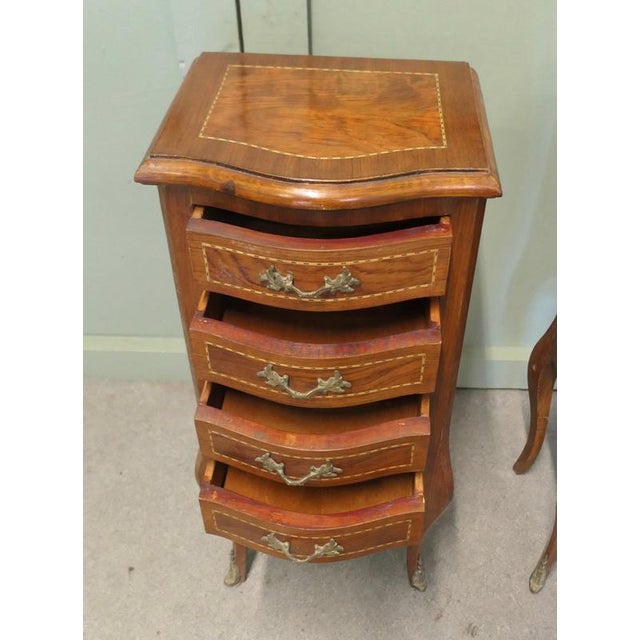 1930s Tall French Ormolu 4-Drawer Side Lockers, 1930, Set of 2 For Sale - Image 5 of 8