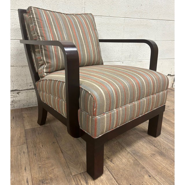 Wood Hickory Chair Art Deco Style Accent Chair Club Chair Lounge Chair Armchair For Sale - Image 7 of 10