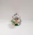 1960s Italian Style Hand-Painted Crystal Flower Globe Chandelier, 3-Light For Sale - Image 6 of 9