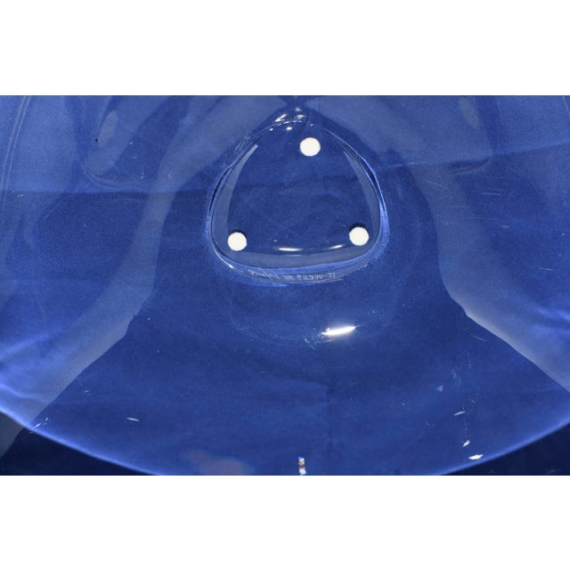 1990s Orrefors Martti Rytkonen Crystal Center Piece Art Bowl Plate, Signed For Sale - Image 10 of 10