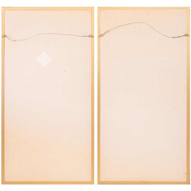 C. 1970s "Sparrow and Blossoming Sakura" Showa Era Japanese Painted Silk Panels, a Pair For Sale - Image 16 of 17