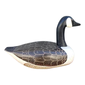 Mid-Century Hand-Crafted and Hand-Painted Hardwood American Duck Decoy
