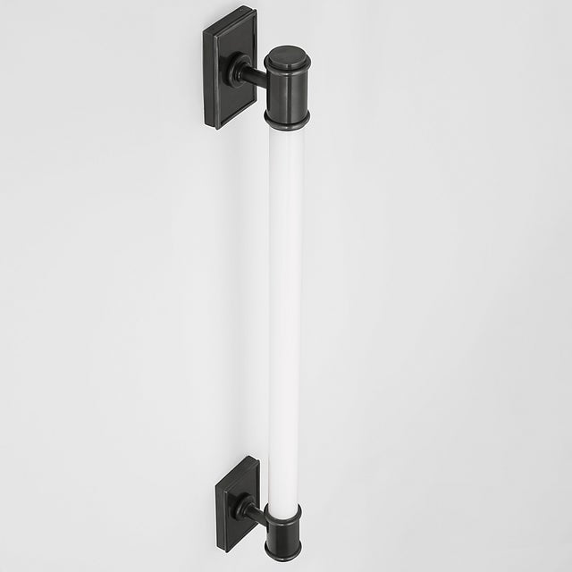 Chapman & Myers for Visual Comfort Signature Owen 30" Linear Bath Light in Bronze with White Glass For Sale In Houston - Image 6 of 9