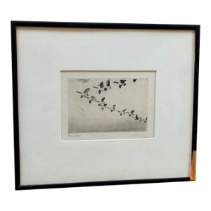 Frank W. Benson ‘The V’ Original Etching, Framed