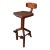 Sculpted Walnut Studio Craft Drafting Stool, Signed 1978 For Sale
