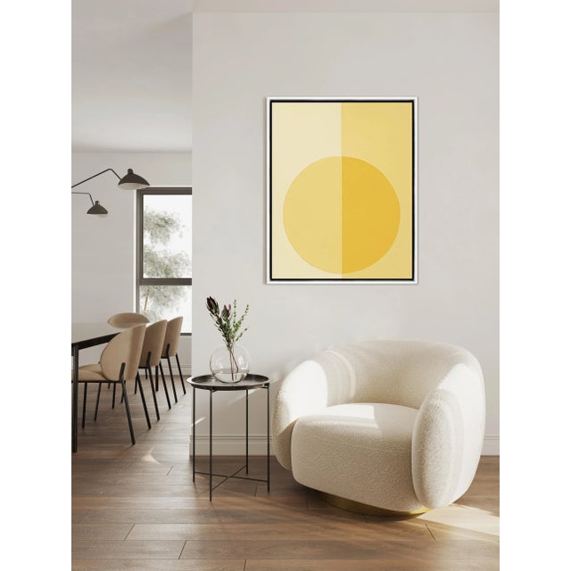 Mid-Century Modern Modern Yellow Forever by Stephanie Henderson in White Frame, Medium Art Print on Canvas For Sale - Image 3 of 4