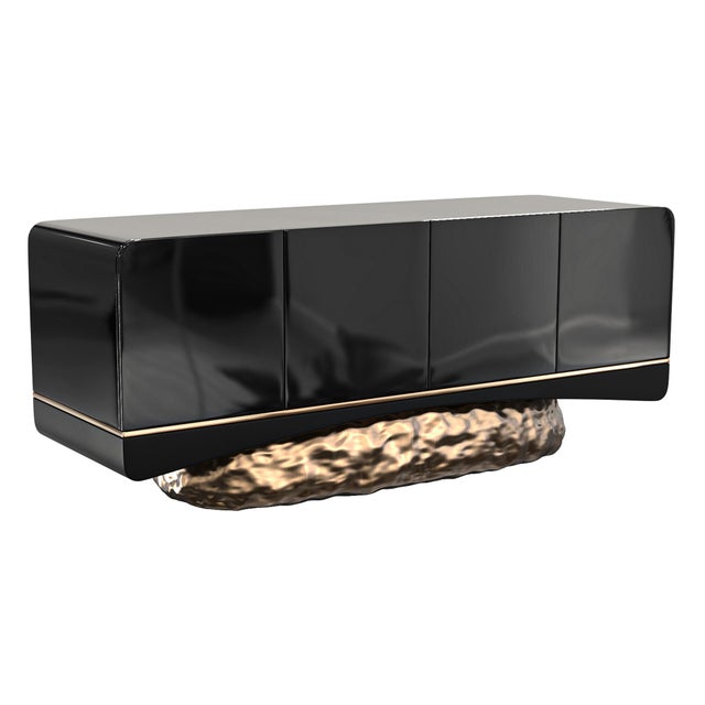 Metal "California" Credenza With Bronze and Stainless Steel, Handmade For Sale - Image 7 of 7