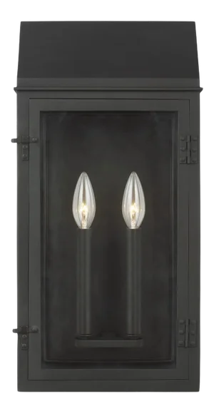 Chapman & Myers by Visual Comfort Studio Hingham Large Outdoor Wall Lantern, Black